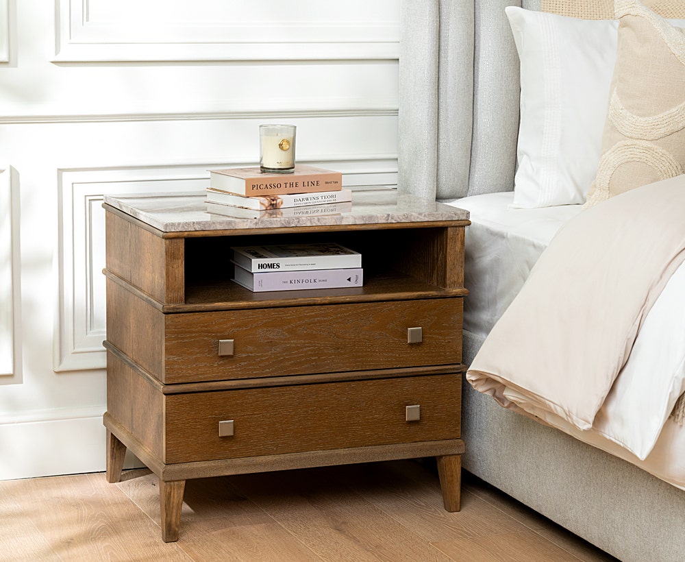 Bedroom end top tables with storage